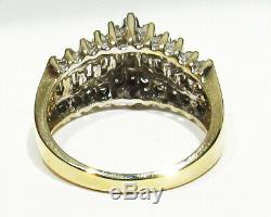 Large Old Estate Signed 4.7g 14k Gold 1.0 tcw Baguette Diamond Wedding Ring 7