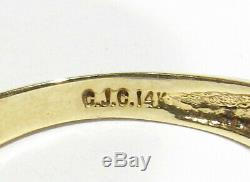 Large Old Estate Signed 4.7g 14k Gold 1.0 tcw Baguette Diamond Wedding Ring 7