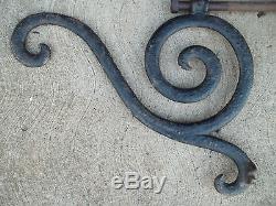 Large Old Heavy Antique Cast Iron Trade Sign Bracket / Mount, Free S/H