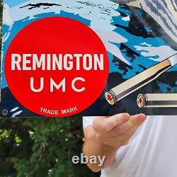 Large Old Vintage Remington Umc Gun Shells Porcelain Rifle Sign Ammo Ammunition
