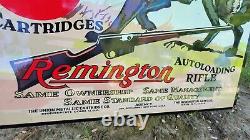 Large Old Vintage Remington Umc Rifile Porcelain Metal Hunting Gun Dealer Sign