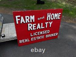 Large Old or Antique Farm Real Estate Sign Double Sided