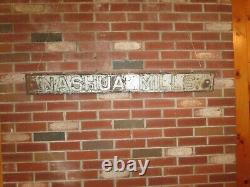 Late 1800's cast iron old textile mill building sign-Nashua Mills