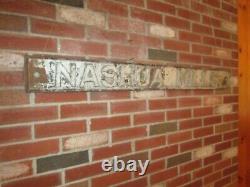 Late 1800's cast iron old textile mill building sign-Nashua Mills