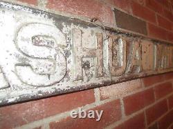 Late 1800's cast iron old textile mill building sign-Nashua Mills