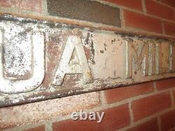 Late 1800's cast iron old textile mill building sign-Nashua Mills