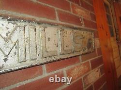 Late 1800's cast iron old textile mill building sign-Nashua Mills