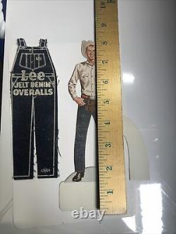 Lee Riders Cowboy jean overalls die cut stand up sign NOS & Denim Overalls