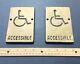 Lot Of 2! Old Wheelchair Accessible Vintage Signs? Antique? Rare Bronze Sign