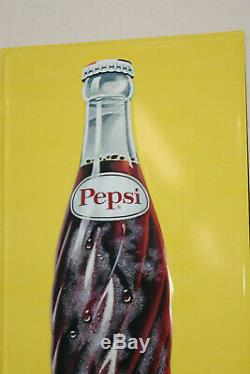 Lot of 2 Pepsi Cola Bottle Signs Vintage Style Embossed Large 48 x 18 Store