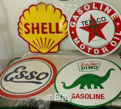Lot of 4 24 Texaco Sinclair Esso & Other Gas Station Signs