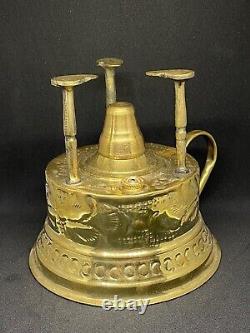 Luxurious antique brass babour Vintage primitive old damask carved handcrafted