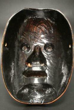 MSK118 Japanese old wooden (Kotobide) Noh mask signed withbag # kyogen chujo