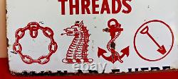 Madura Coats Treads Antique Vintage Advt Tin Enamel Porcelain Sign Board Old E90