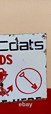 Madura Coats Treads Antique Vintage Advt Tin Enamel Porcelain Sign Board Old E90