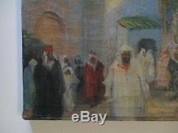 Mary Wicker Painting Antique Orientalism Church Icon Street Scene Landscape Old