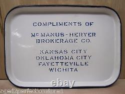 McManus Heryer Brokerage Co Antique Enamel Porcelain Tray advertising sign old