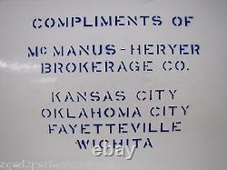 McManus Heryer Brokerage Co Antique Enamel Porcelain Tray advertising sign old