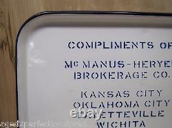 McManus Heryer Brokerage Co Antique Enamel Porcelain Tray advertising sign old