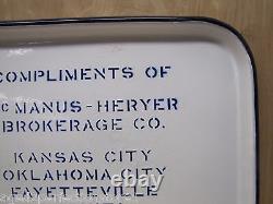 McManus Heryer Brokerage Co Antique Enamel Porcelain Tray advertising sign old