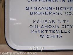 McManus Heryer Brokerage Co Antique Enamel Porcelain Tray advertising sign old