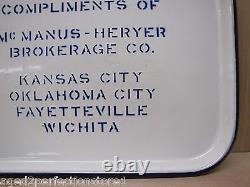 McManus Heryer Brokerage Co Antique Enamel Porcelain Tray advertising sign old