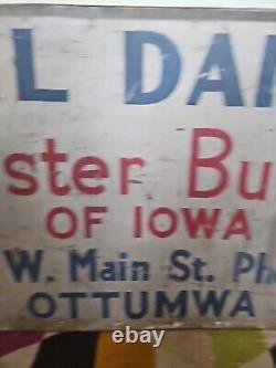 Metal Sign Antique Old Ottumwa IOWA? Master BUILDER 5ft×28 DesMoines Pick-up