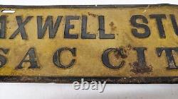 Metal Sign Antique Vintage Old MAXWELL PHOTO STUDIO SAC CITY, IOWA 1800s RARE