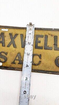 Metal Sign Antique Vintage Old MAXWELL PHOTO STUDIO SAC CITY, IOWA 1800s RARE