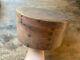 Nice! Antique Early 1800s Pantry Bentwood Box Original Red Paint Old Nails