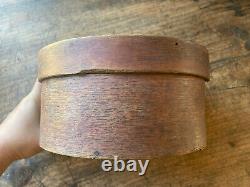 NICE! Antique EARLY 1800s Pantry Bentwood Box Original Red Paint OLD Nails