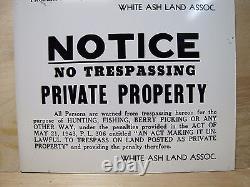 NO TRESPASSING HUNTING FISHING BERRY PICKING Old Uncut 3x Sign PRIVATE PROPERTY