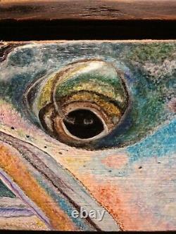 Native trout fish art / old wood /signed by artist Bryce Lund art / wild trout