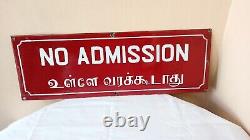 No Admission Office Antique Vintage Old Advt Tin Enamel Porcelain Sign Board G97