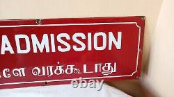 No Admission Office Antique Vintage Old Advt Tin Enamel Porcelain Sign Board G97