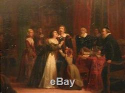OLD ANTIQUE Fine Art OIL PAINTING 19th Century Artwork Artist signed dated 1847