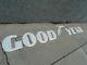 Old Antique Goodyear Porcelain Metal Tire Sign Letters With Foot