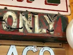 OLD EXIT ONLY Sign Vintage NEON Antique PATINA Garage Mancave HoT RaT RoD WOW