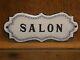 Old Original 1800s Beauty Shop Hair Salon Porcelain Sign Vintage Antique French