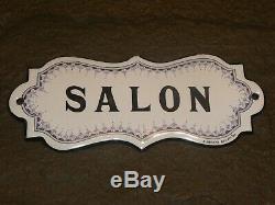 OLD ORIGINAL 1800s BEAUTY SHOP HAIR SALON PORCELAIN SIGN VINTAGE ANTIQUE FRENCH