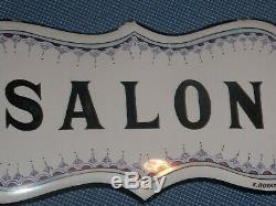 OLD ORIGINAL 1800s BEAUTY SHOP HAIR SALON PORCELAIN SIGN VINTAGE ANTIQUE FRENCH