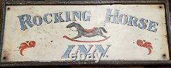 OLD PAINTED WOODEN TRADE SIGN -Rocking Horse Inn Hotel Sign