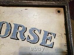 OLD PAINTED WOODEN TRADE SIGN -Rocking Horse Inn Hotel Sign