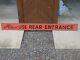 Old Vintage 1950s Original Use Rear Entrance Wood Store Sign Industrial Antique