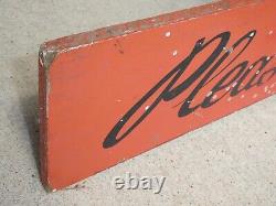 OLD VINTAGE 1950s ORIGINAL USE REAR ENTRANCE WOOD STORE SIGN INDUSTRIAL ANTIQUE