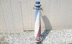 OLD VINTAGE WOOD BARBER SHOP POLE Hand Painted