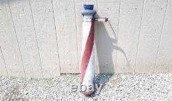 OLD VINTAGE WOOD BARBER SHOP POLE Hand Painted