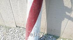 OLD VINTAGE WOOD BARBER SHOP POLE Hand Painted