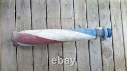 OLD VINTAGE WOOD BARBER SHOP POLE Hand Painted