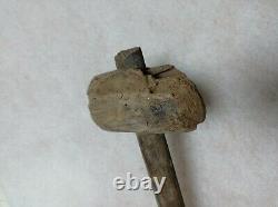 OLD VTG ANTIQUE PRIMITIVE WOOD MALLET HAMMER TOOL CARPENTRY 18th